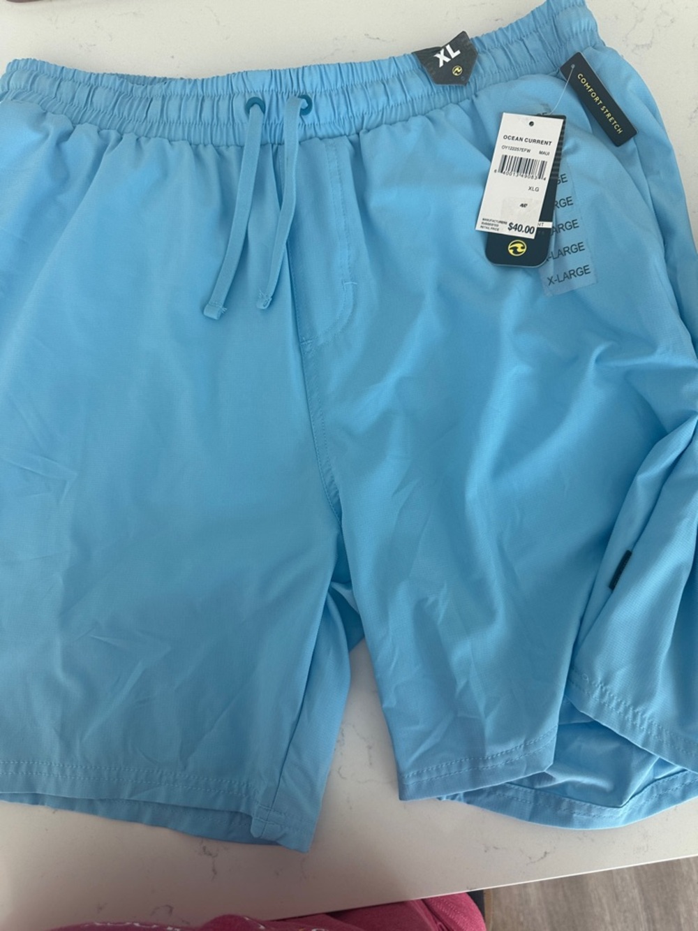 Ocean Current Sky Blue Men's Swim Trunks